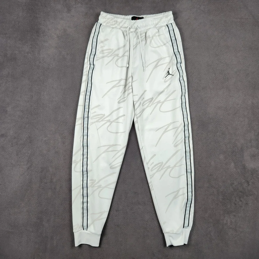 Jordan Jumpman Tricot Joggers Mens Small White Side Tape Sweat Pants AR4462-100